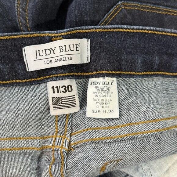 Judy Blue Jeans 11 30 Dark Wash Skinny Stretch High Rise Made in USA Curvy Fit - Picture 3 of 6
